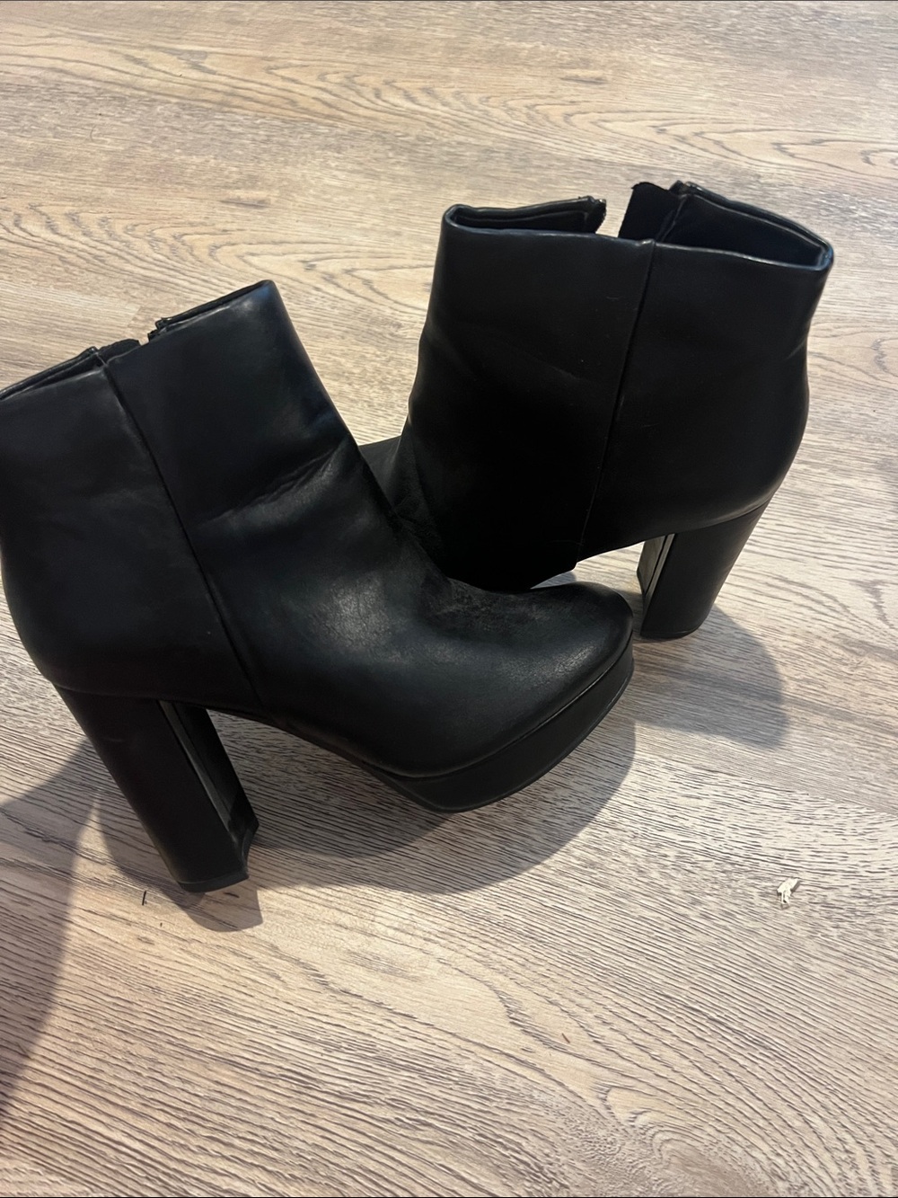 Dream Paris Black Women's Platform Ankle Boots - Classic Leather Look